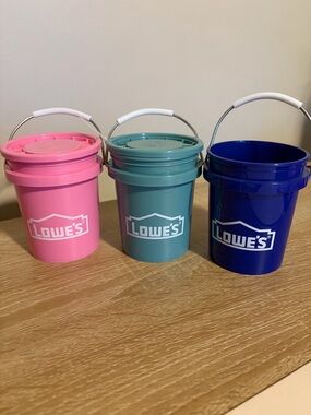 Lowe's Mini Bucket Trio - Pink, Teal, Royal Blue